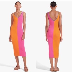BIRKENSTOCK + STAUD Dana Colorblock Ribbed Body-Con Midi Dress